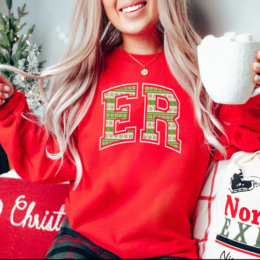 ER Christmas Letterman Sweatshirt