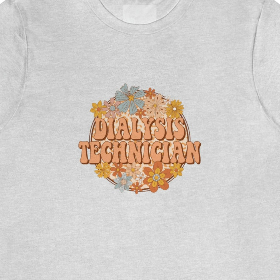 Retro Floral Dialysis Technician T-Shirt