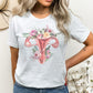 Watercolor Floral Uterus T Shirt