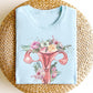 Watercolor Floral Uterus T Shirt