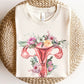 Watercolor Floral Uterus T Shirt