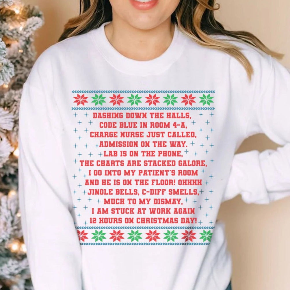 Funny Nurse Christmas Poem Ugly Sweater