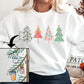 Hand Drawn Christmas Trees Sweatshirt