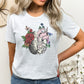 Floral Brain Heart Anatomy T-Shirt