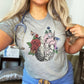 Floral Brain Heart Anatomy T-Shirt