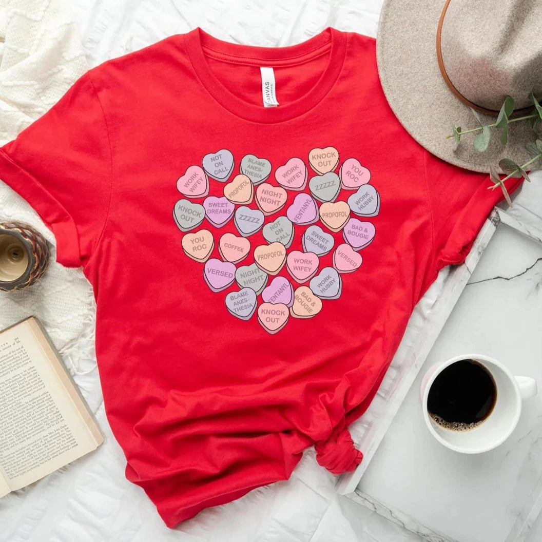 CRNA Conversation Hearts T-Shirt