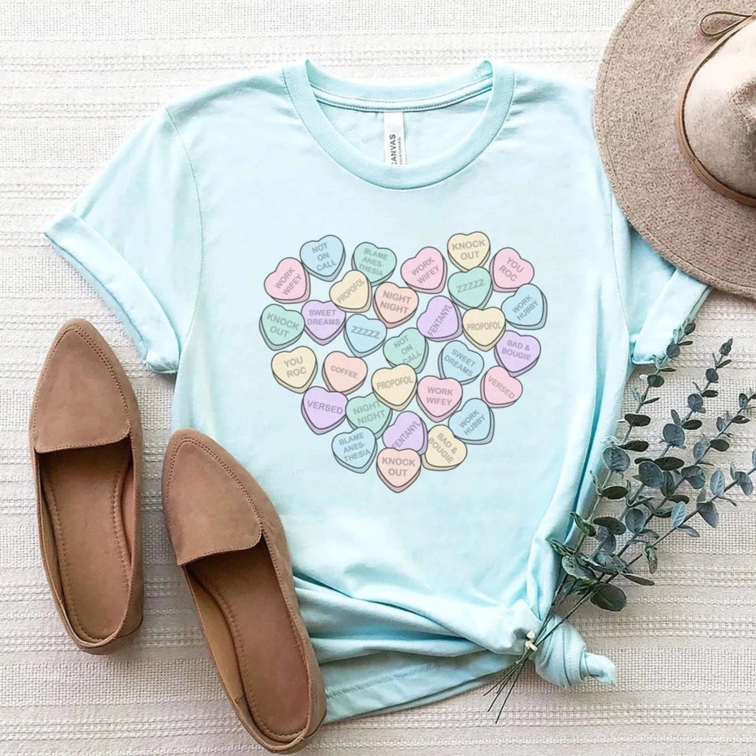 CRNA Conversation Hearts T-Shirt