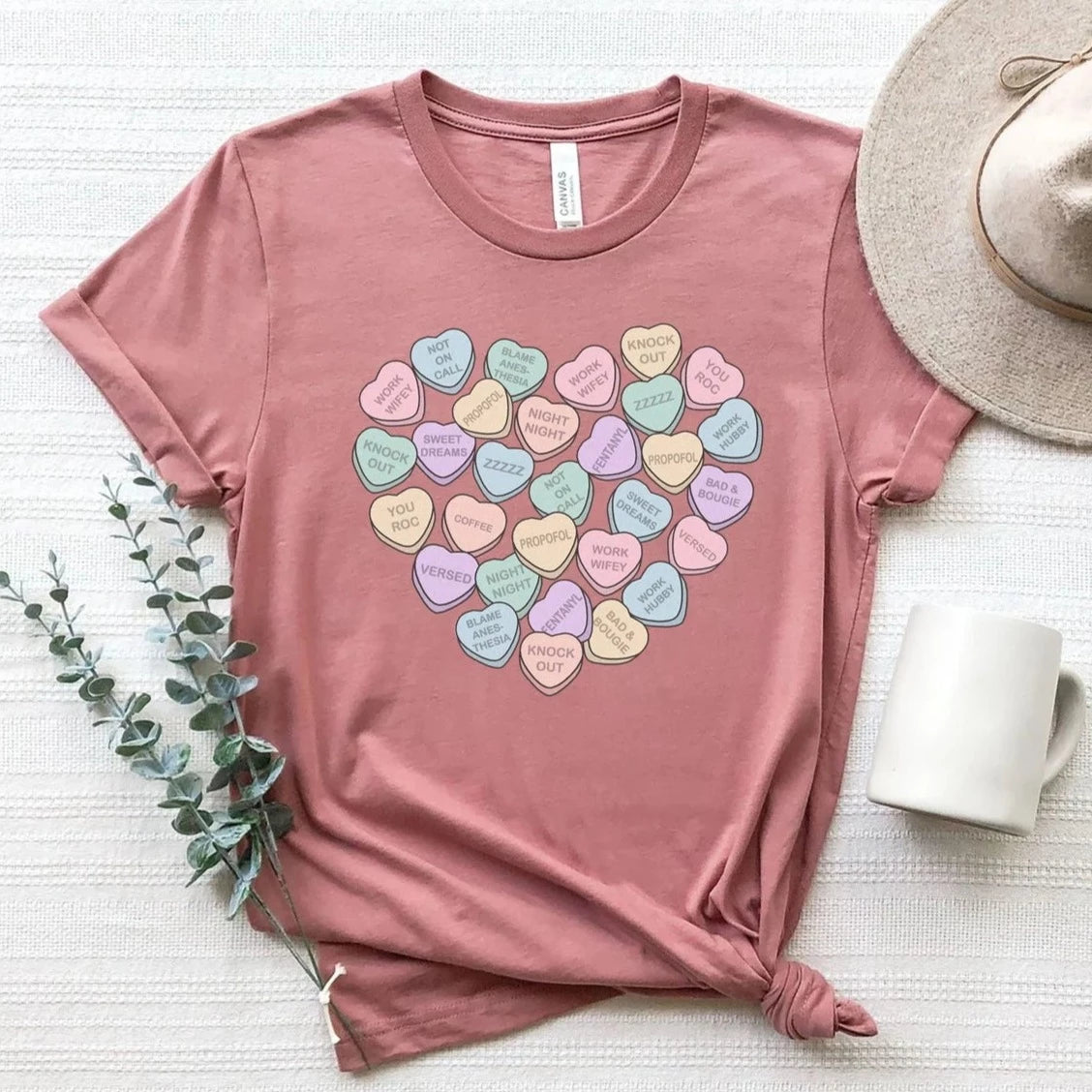 CRNA Conversation Hearts T-Shirt