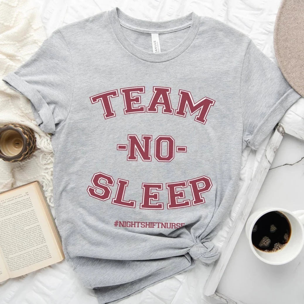 Team Sleep Less Team No Sleep Letterman T-Shirt – Shift Drip Co.