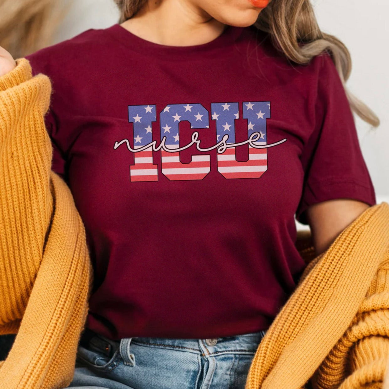 Stars & Stripes ICU Nurse T-Shirt