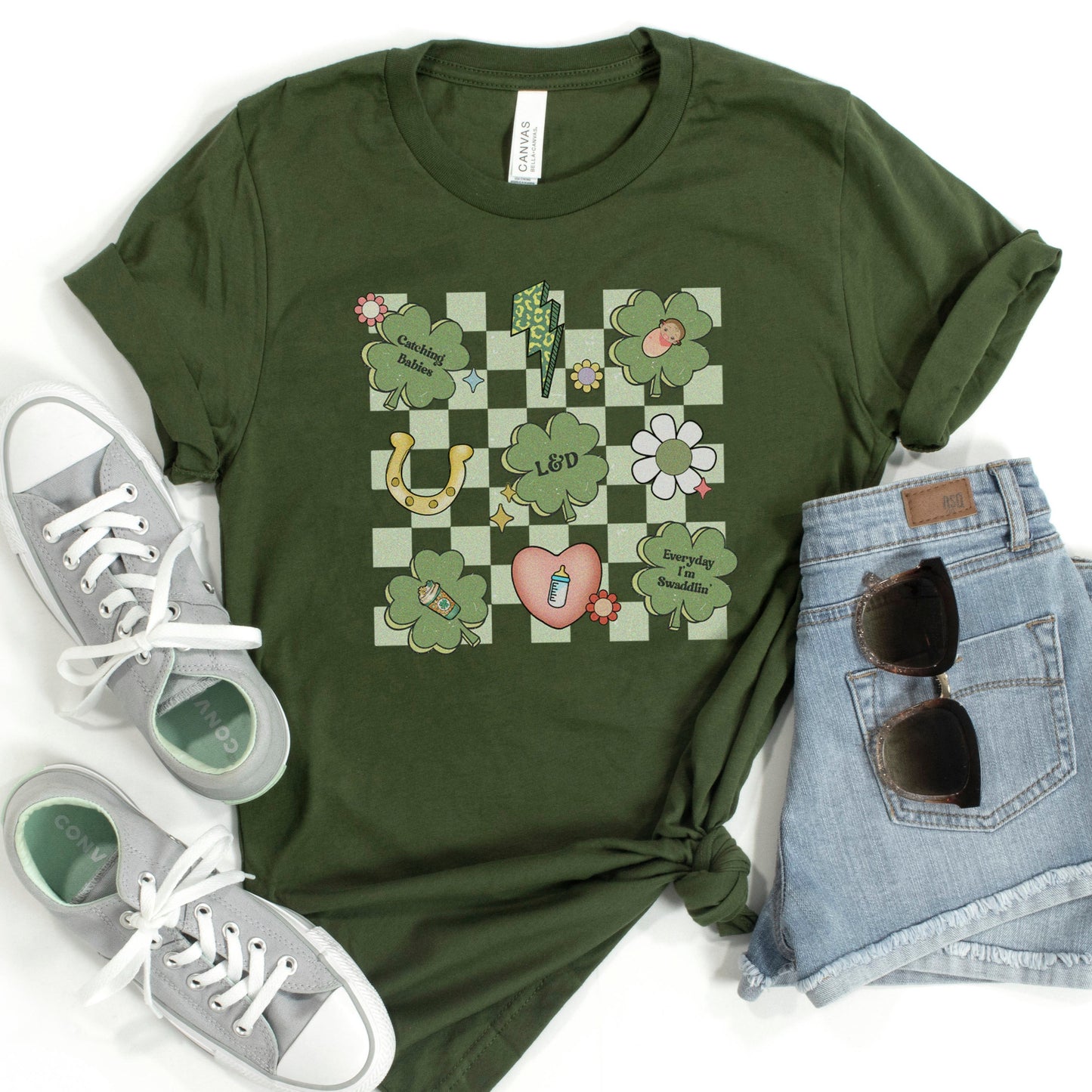 Checkered L&D St Patrick's Day T-Shirt