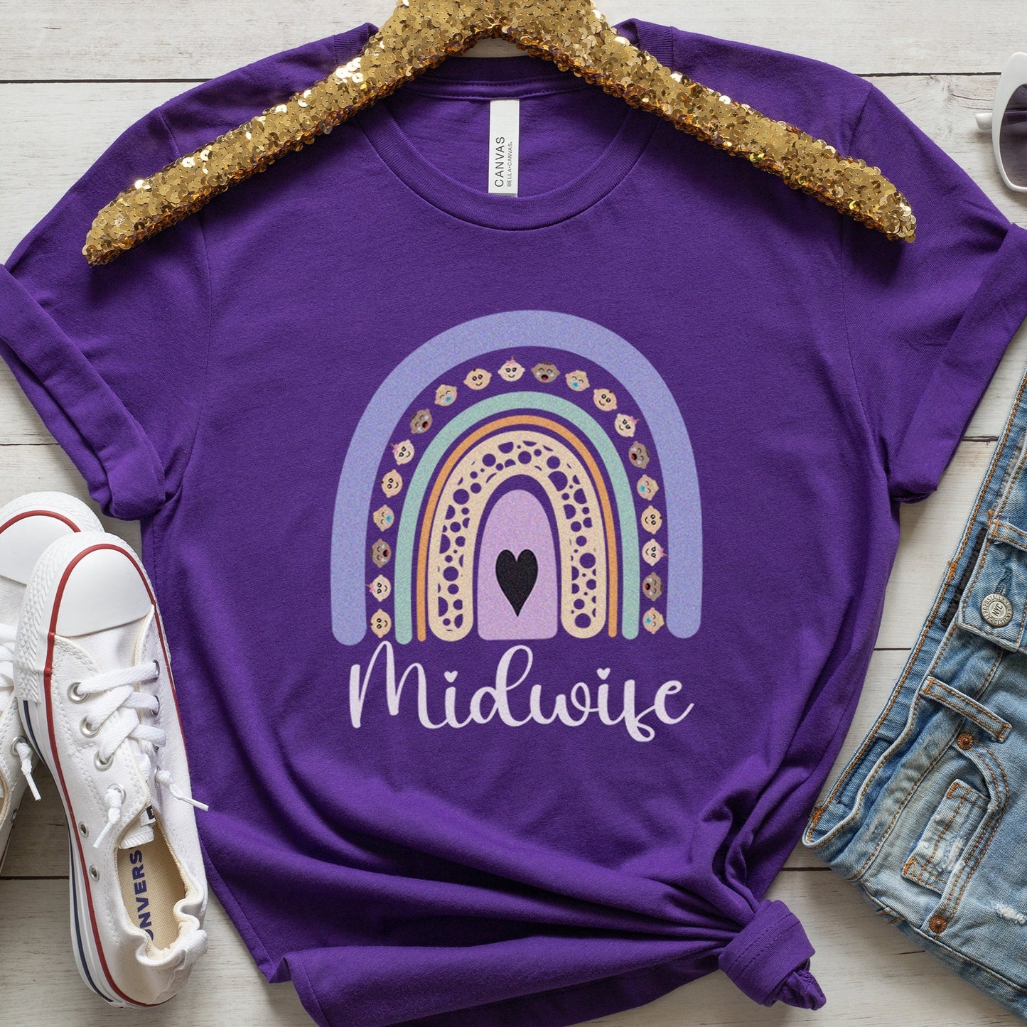 Nurse Midwife Rainbow T-Shirt