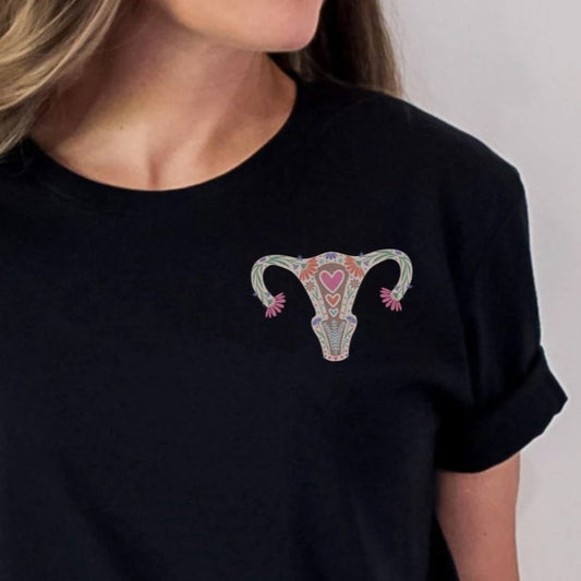 Minimalist Floral Uterus T-Shirt