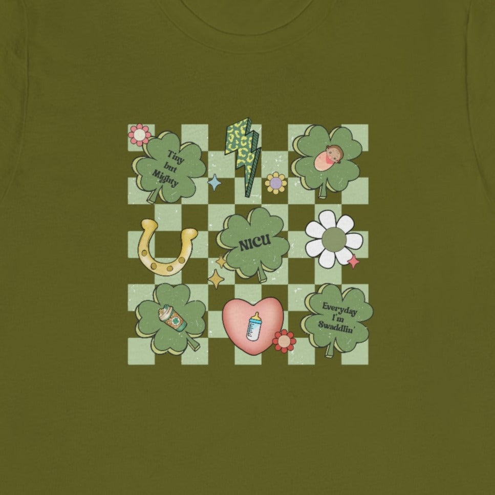 Checkered NICU St Patrick's Day T-Shirt