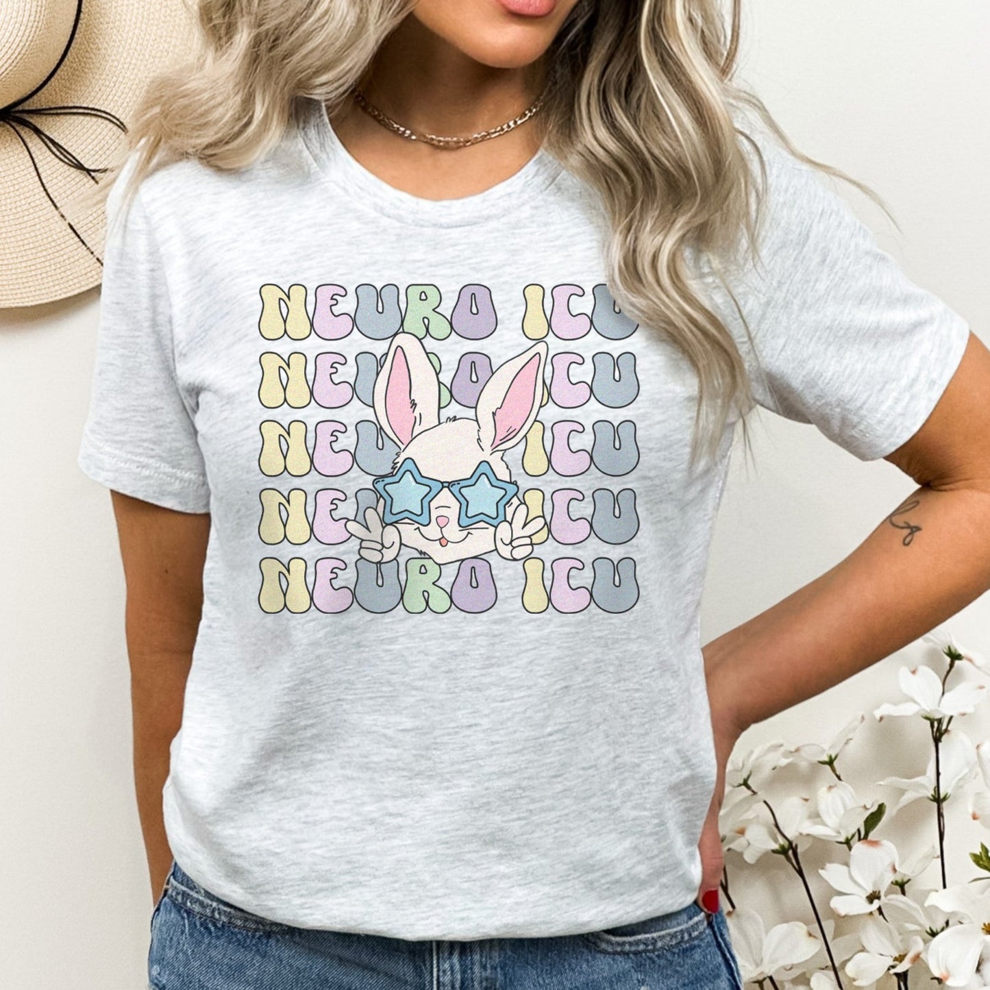 Retro Neuro ICU Easter Bunny T-Shirt