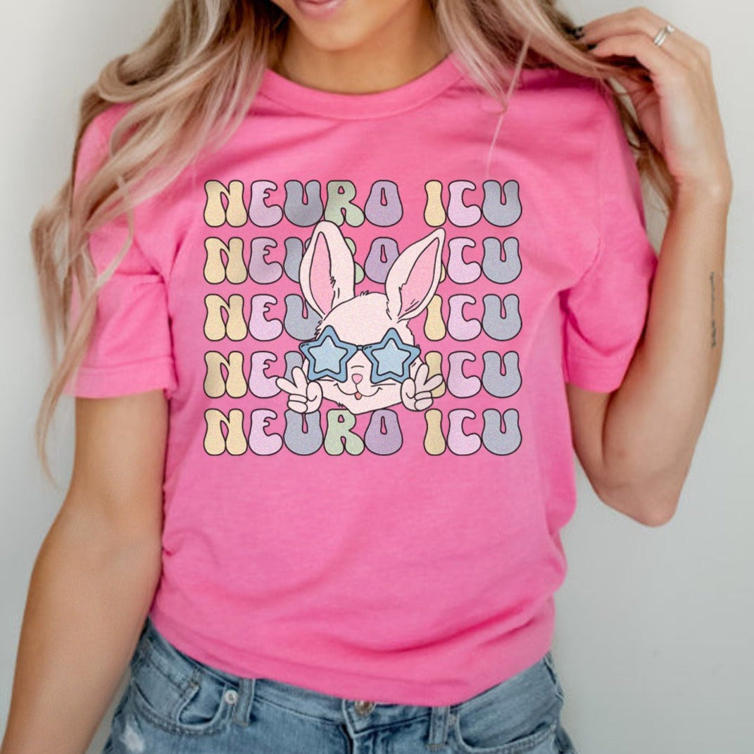 Retro Neuro ICU Easter Bunny T-Shirt