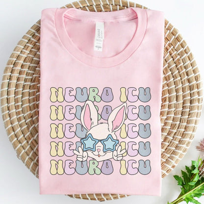 Retro Neuro ICU Easter Bunny T-Shirt