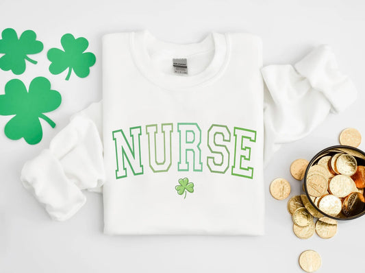 Varsity Nurse St Patricks Day Sweatshirt