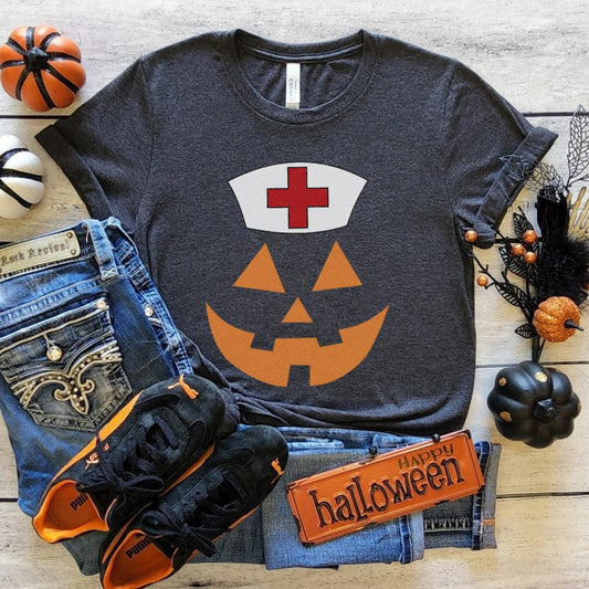 Jack-o-lantern Nurse T-Shirt