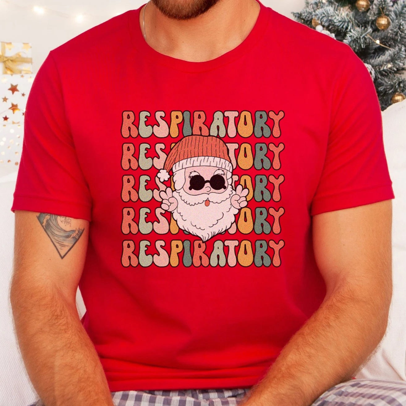 Retro Respiratory Therapist Christmas T-Shirt