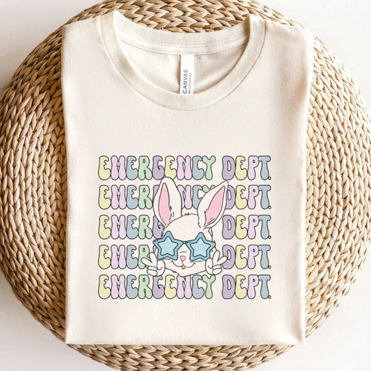 Retro Emergency Dept Easter Bunny T-Shirt