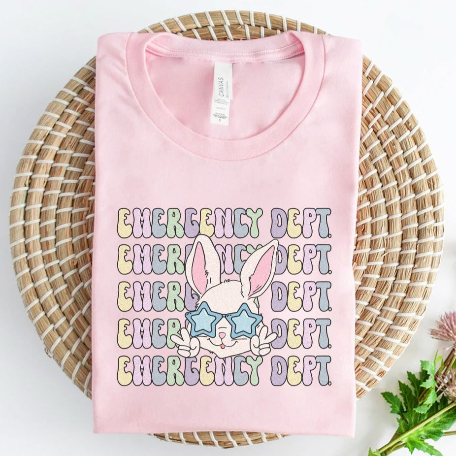 Retro Emergency Dept Easter Bunny T-Shirt