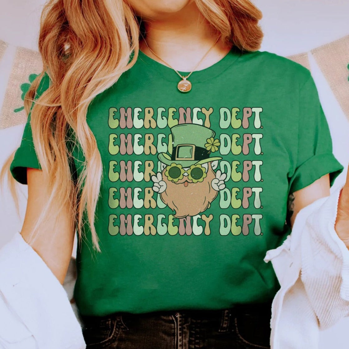 Retro Emergency Dept Leprechaun T-Shirt