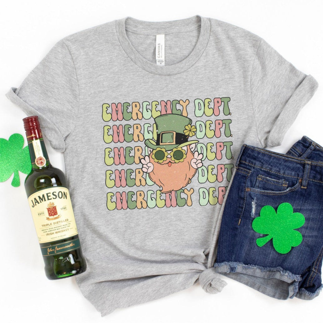 Retro Emergency Dept Leprechaun T-Shirt