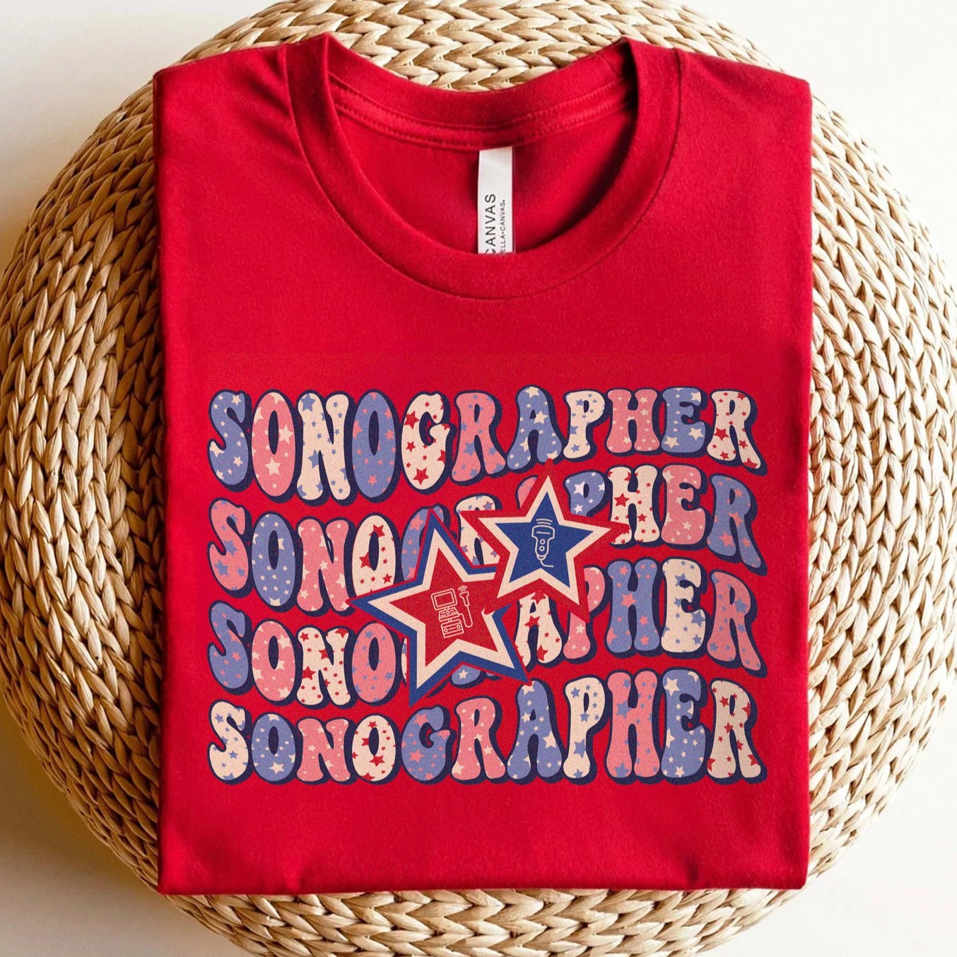 Retro 4th of July Sonographer T-Shirt