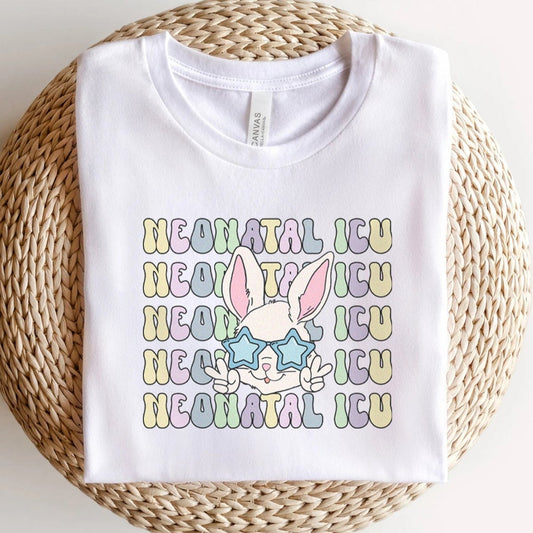 Retro NICU Easter Bunny T-Shirt