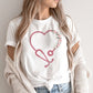 Floral Heart Stethoscope T-Shirt