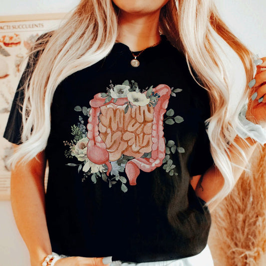 Watercolor Floral Intestines T-Shirt